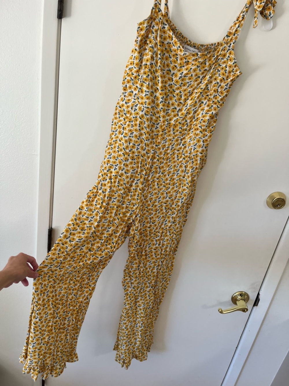 Faithfull the Brand Yellow (Urban Outfitters) Floral Square-Neck Jumpsuit - Picture 3 of 6